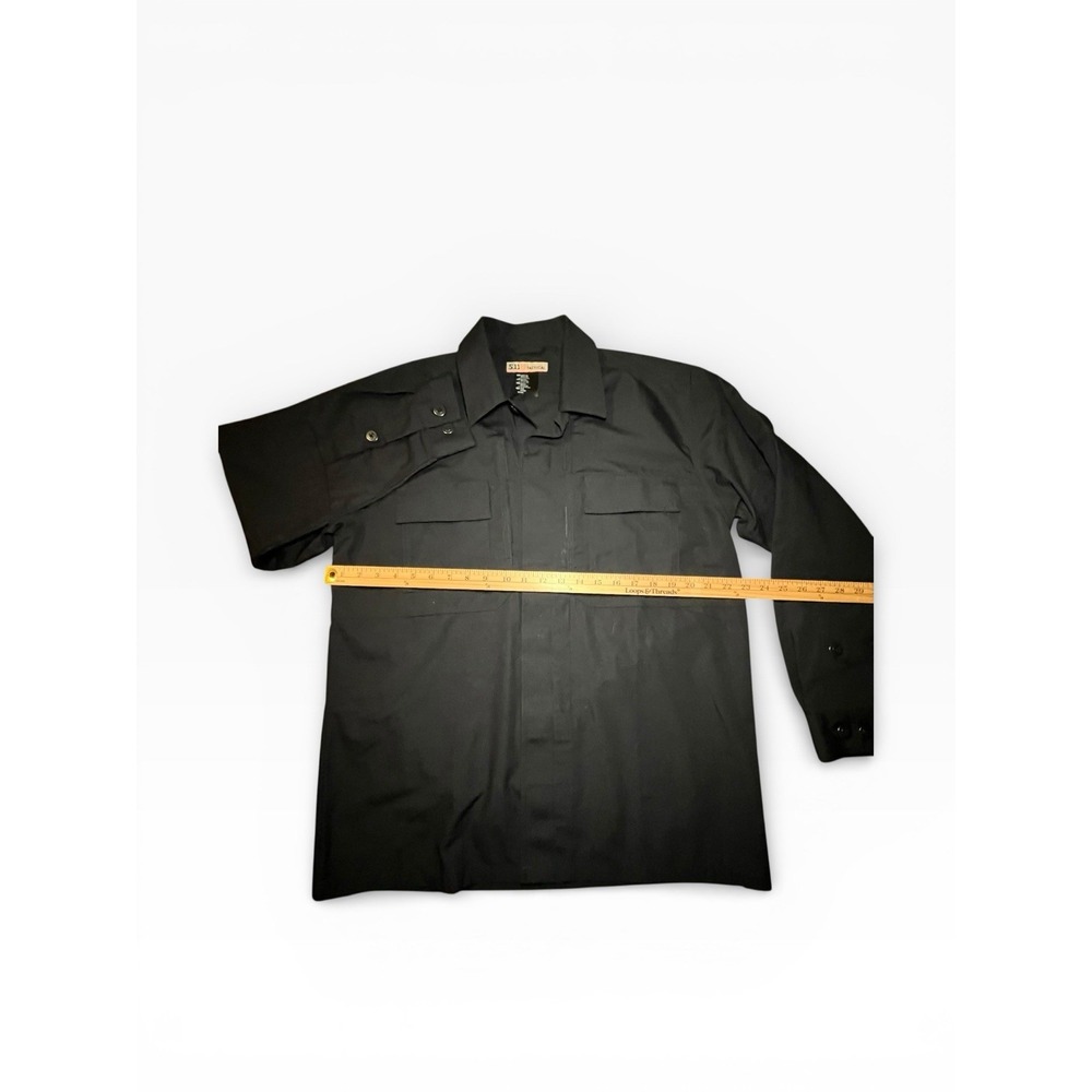 5.11 Tactical Series Men Medium Utility‎ Shirts Multi pockets L/S Black Shacket - Picture 4 of 10